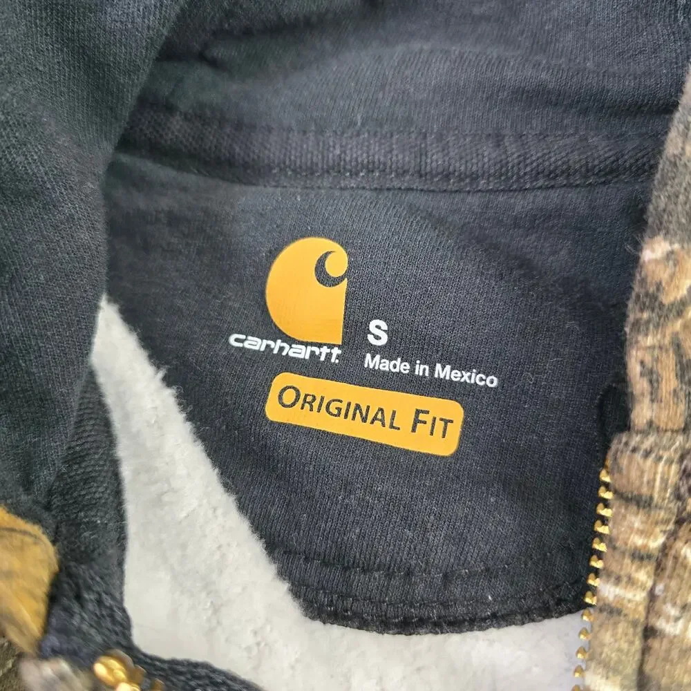 Carhartt Camo Full Zip Hoodie Men's Small Hooded Sweatshirt Hunting Realtree - Picture 6 of 10
